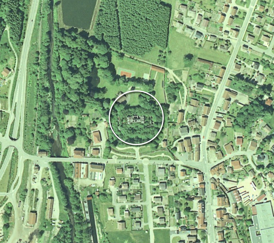 Vue aérienne du Château des Quatre Saisons